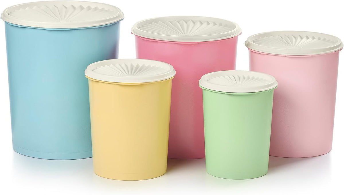 Heritage 10-Piece Pastel Tall Canister Set (5 Containers+5 Lids)