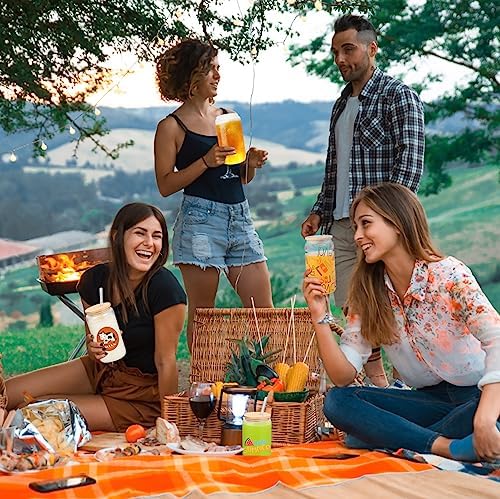 16oz Clear Sublimation Glass Tumbler with Bamboo Lid & Straw, 8-Pack