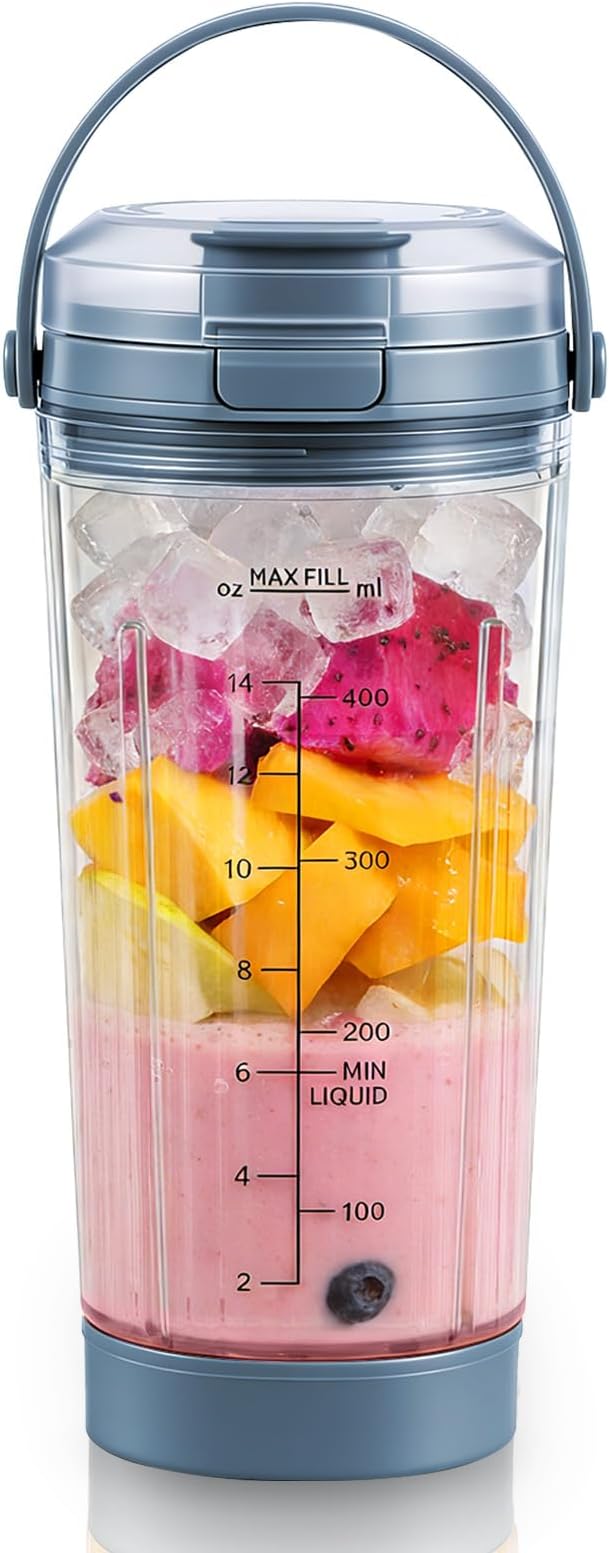 18 oz Blending Vessel Accessories Compatible with Ninja Blast Portable Blender, Blender Cup with Sip & Seal Lid, Replacement for Ninja Blast BC151BK BC151NV BC151CR BC151ND BC151EM (Blue)