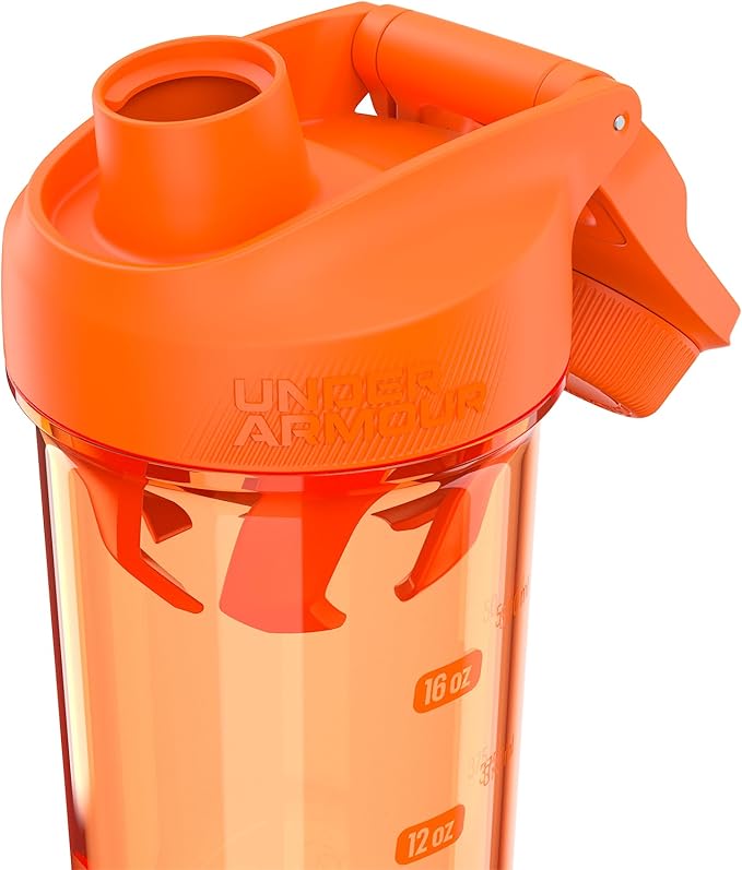 Under Armour UA 24oz Clarity Shaker Bottle Blaze Orange/Blaze Orange OSFA