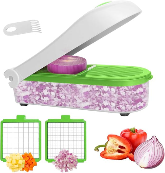 LHS Manual Food Processor Large Vegetable Chopper, 1004ML Pull String Chopper Garlic Mincer Onion Cutter for Veggies,Salad,Fruits, Nuts, BPA Free, WHITE