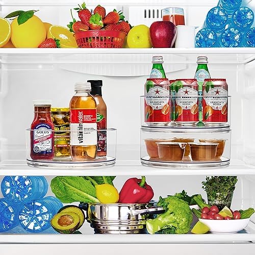 Lazy Susan Organizer, Clear Turntable Organizer (Tall 2 Pack)