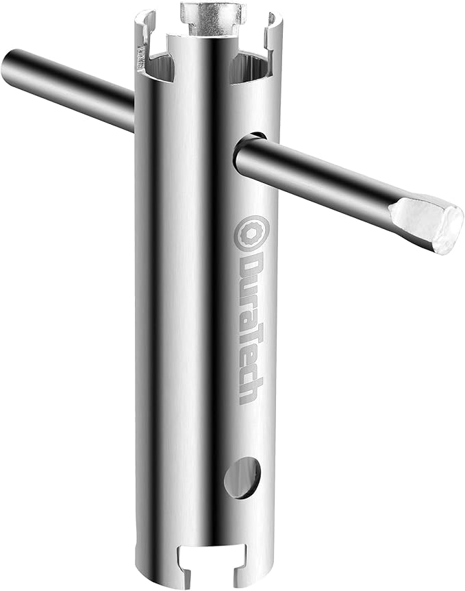 DURATECH Long Reach Basket Strainer Wrench, Universal Sink Strainer Wrench with Sliding Handle, Double End, 1/2" & 3/8 "