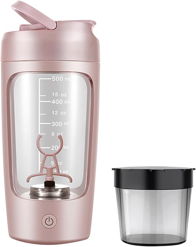 Electric Protein Shaker Bottle with Storage Box, Pink