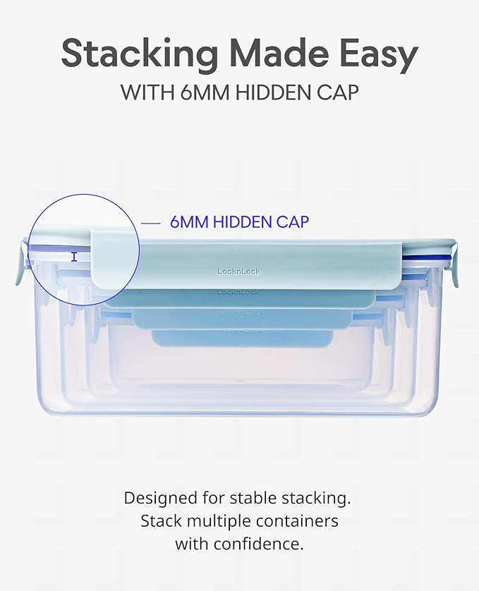 LocknLock Classic-Plus Plastic Food Storage Container | Airtight Plastic Food Storage Containers with Lids | BPA Free Stackable Food Storage for Meal Prep, Leakproof, Freezer & Dishwasher Safe, 2.75L