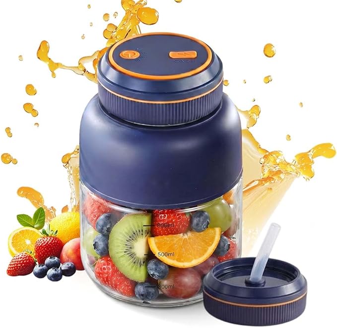 Portable Juicer Blender Cup, 2026 New 44oz Portable Wireless Juicer Cup for Shakes and Smoothies, Household Appliances Juicers Personal Blender for Fruits & Vegetables (Blue 27oz)