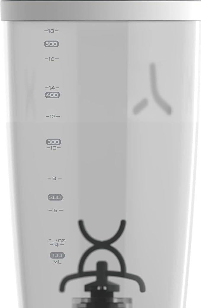 Promixx Original Shaker Bottle - Battery-powered for Smooth Protein Shakes - BPA Free, 20oz Cup (White)
