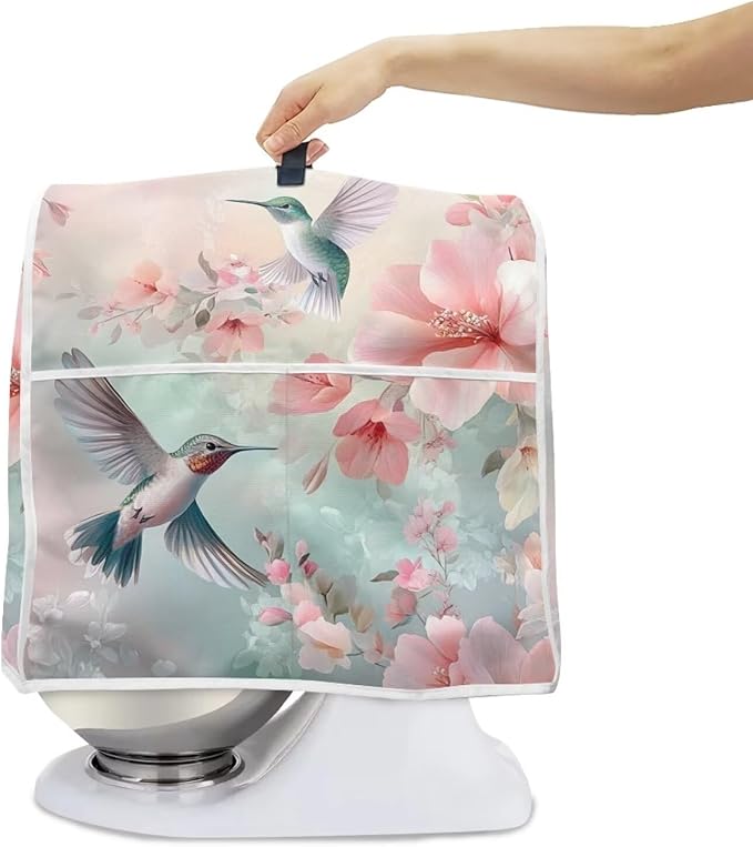 Hummingbird Stand Mixer Cover Universal Fits Appliance Covers for Kitchen Counter with Handle & Pockets Liquid Splash-Proof Dust Protector Compatible with 4.5-5 Quart Juicers