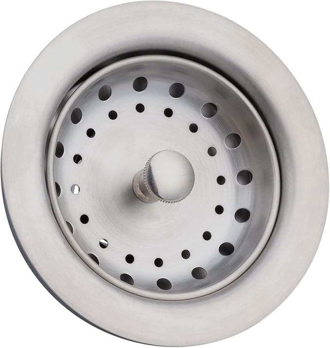 Artiwell 2-Pack Kitchen Sink Basket Strainer and Stopper, 3-1/2” Kitchen Drain Assembly with Strainer and Sink Stopper, Kitchen Sink Strainer with Stopper, Stainless (Brushed Nickel)
