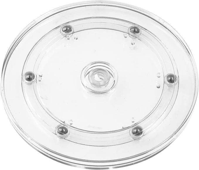 Piutouyar Plastic Turntable Bearings Hardware, 6 Inch / 150mm Plastic Acrylic Clear Turntable Organizer for Kitchen Spice Rack Table Cake,(2 Pack)