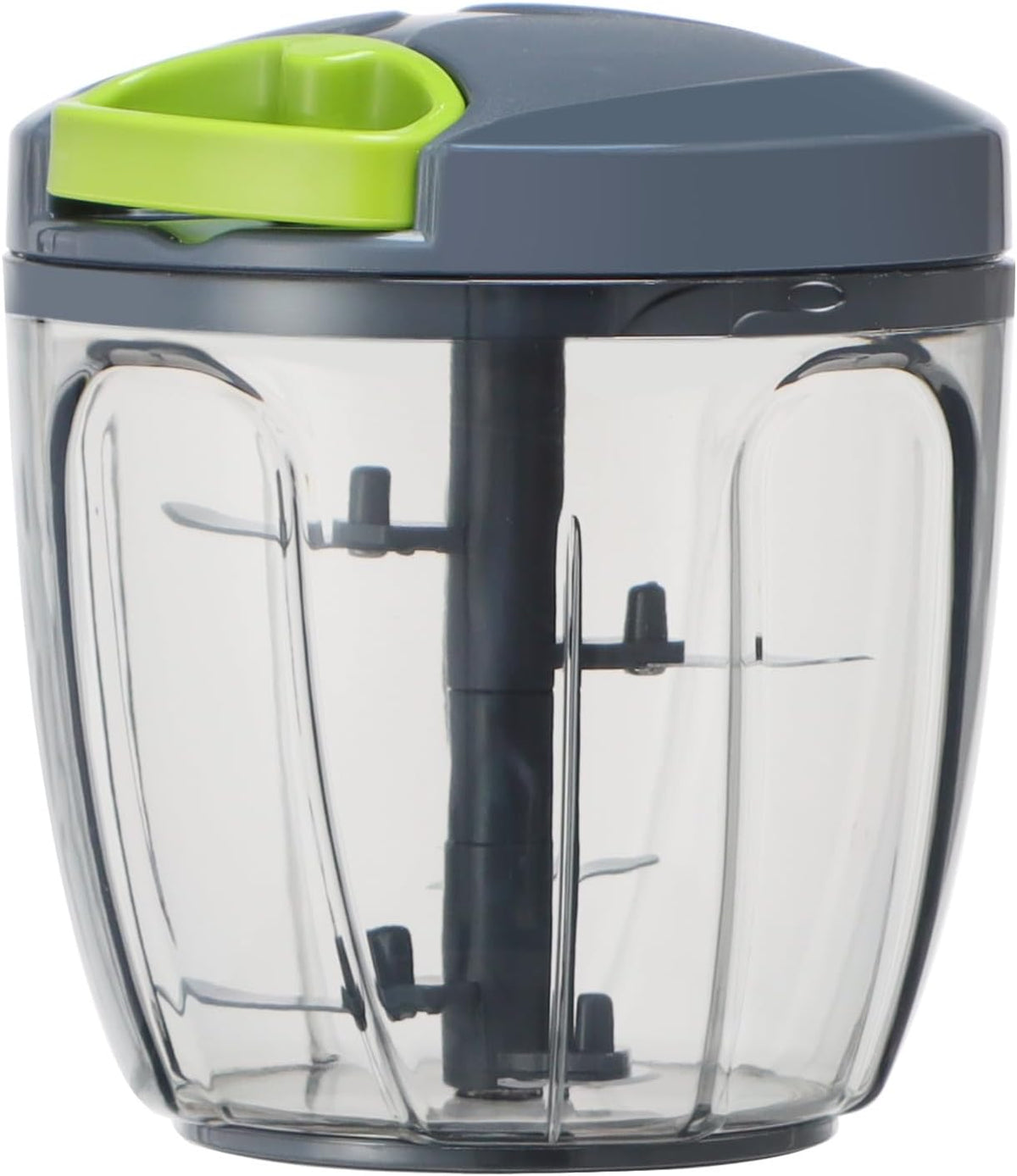 Manual Food Processor Vegetable Chopper, Portable Hand Pull String Garlic Mincer Onion Cutter for Veggies, Ginger, Fruits, Nuts, Herbs, etc., 900ml, Grey