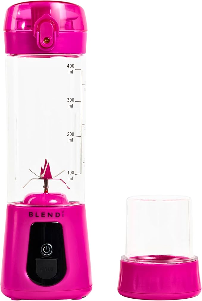 BLENDi Pro+ Portable Blender (New 2025 Model, 17.5oz, Hot Pink) – Upgraded Ice Crushing 120W Motor, USB-C Rechargeable, Cordless Personal Blender Smoothies & Shakes – BPA-Free, Travel-Friendly