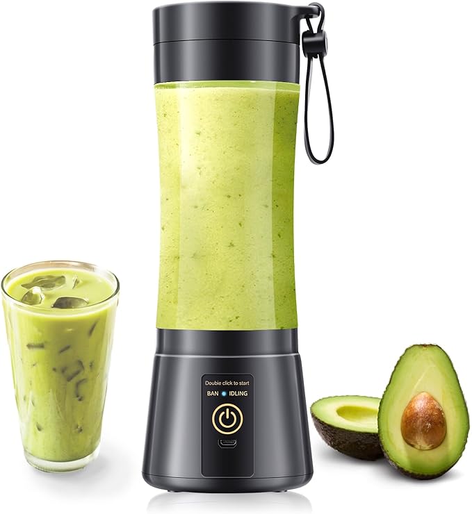 Cordless Portable Personal Size Blender - 12 Oz Mini Blender Make Smoothies and Shakes, Cordless Lightweight Rechargeable, Freshly Squeezed in Picnic/Sports/Office
