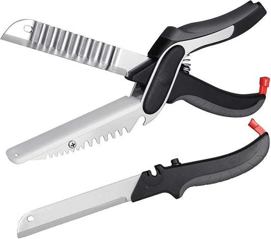 Vegetable Slicer Cutter Kitchen Cutting Board Scissors Knife Comb for Food,Veggie,Fruit,Meat,Salad,Carrot,Potato,Tomato,Melons,Easy Use and Dishwasher Safe Tomato Knife