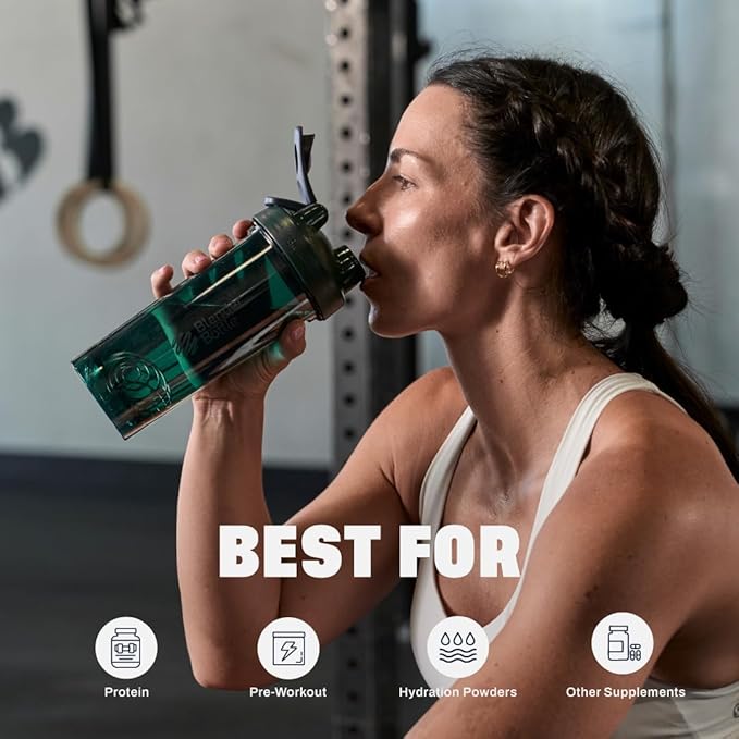 BlenderBottle Shaker Bottle Pro Series Perfect for Protein Shakes and Pre Workout, 24-Ounce, Green