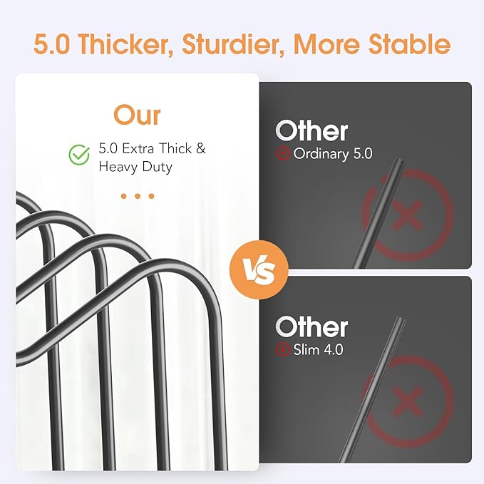 ORDORA 2 Pack Cutting Board Holder Stand Rack Organizer for Cabinet, 5mm Wire Storage Rack for Countertop, Baking Cookie Sheet Pan Organizer inside Cabinet, Chopping Board Holder for Pots and Skillets