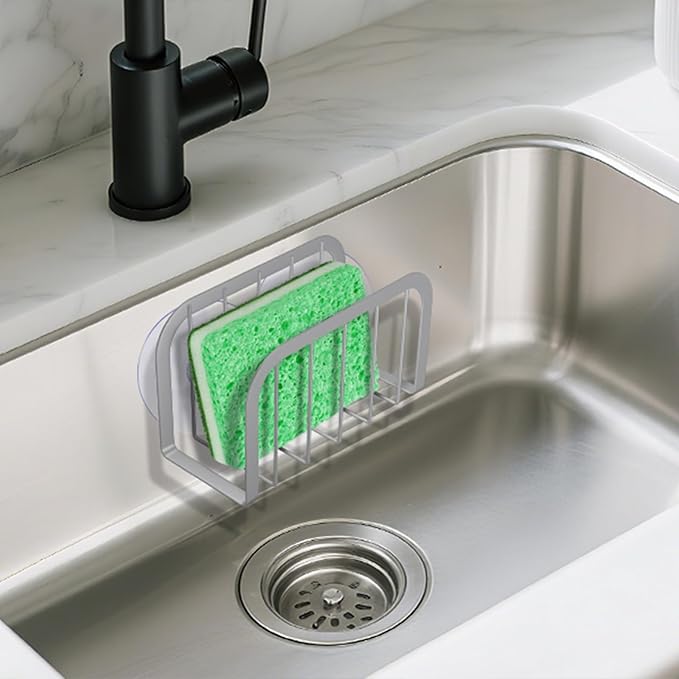 SHFKS Sponge Holder for Kitchen Sink,Sink Organizer,Kitchen Sponge Holder (Silver)