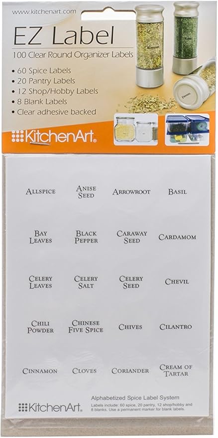 KitchenArt EZ Spice Label Set, 100-Piece