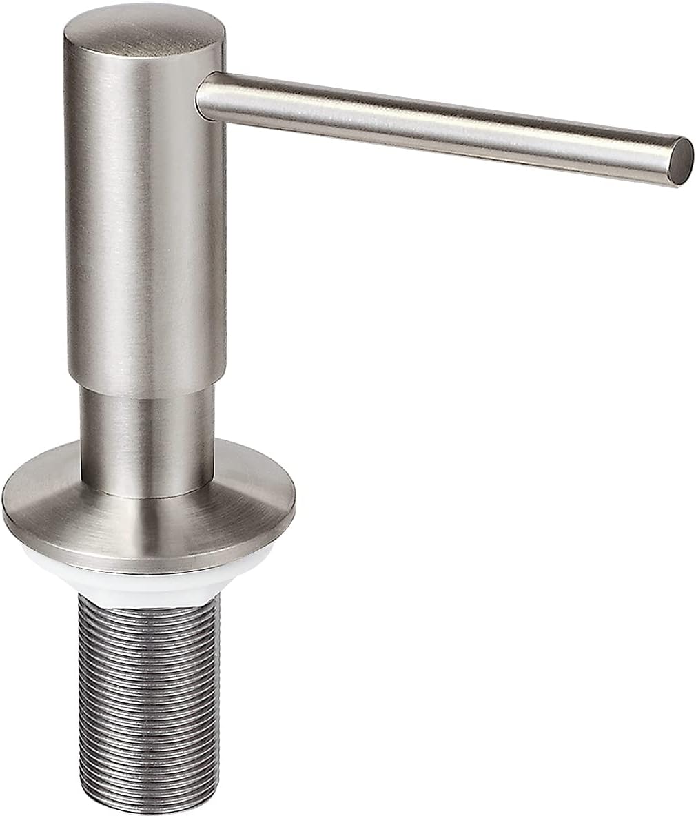 Brass Brushed Nickel Soap Dispenser for Kitchen Sink, Soap Pump