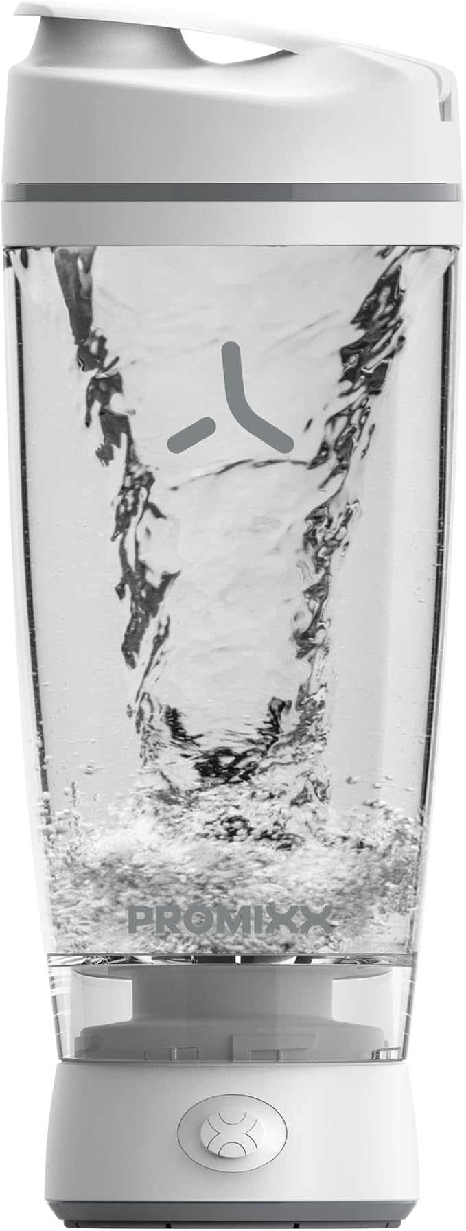 Promixx Original Shaker Bottle - Battery-powered for Smooth Protein Shakes - BPA Free, 20oz Cup (White)
