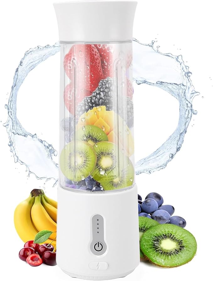 Portable Blender, Personal Size Blender for Shakes & Smoothies, USB Rechargeable, 6 Blades, 500ml Capacity, On-The-Go Convenience