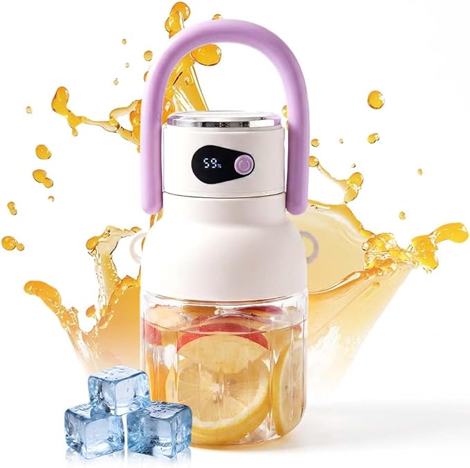 Portable Personal Blender, 33oz BPA-Free Travel Juicer Cup, 18000RPM Cordless Electric Blender for Smoothies Shakes, USB-C Rechargeable Leakproof Bottle with Sip Lid, Detachable Easy to Clean (Purple)