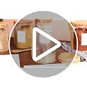 6 Pcs Glass Jar with Bamboo Lid and Spoon - 17 oz Large Sugar Container with 148 Kitchen Pantry Spice Jar Labels Preprinted - Glass Containers with Wooden Lids Hold Coffee, Tea, Candy