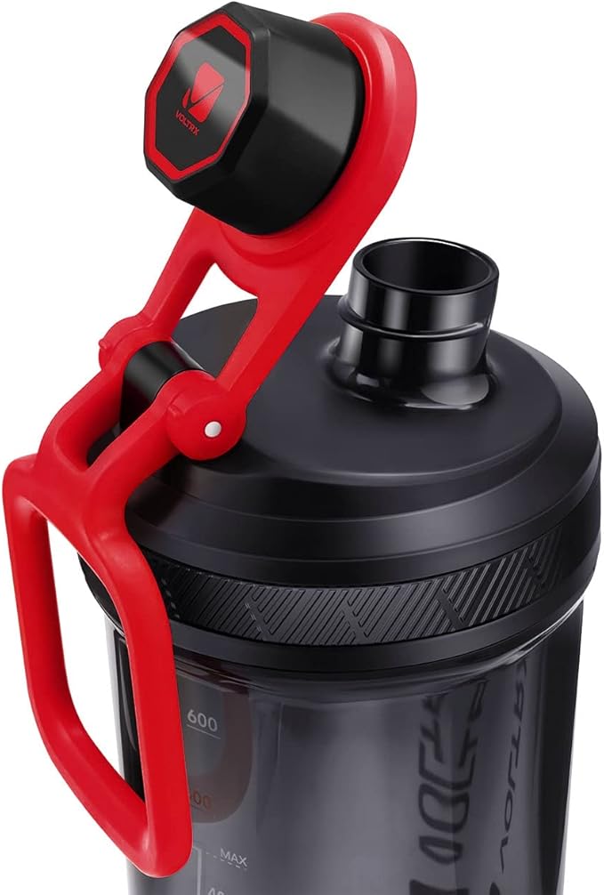 VOLTRX Shaker Bottle, Gallium USB C Rechargeable Electric Protein Shake Mixer, Shaker Cups for Protein Shakes and Meal Replacement Shakes, BPA Free, Made with Tritan, 20oz, Red