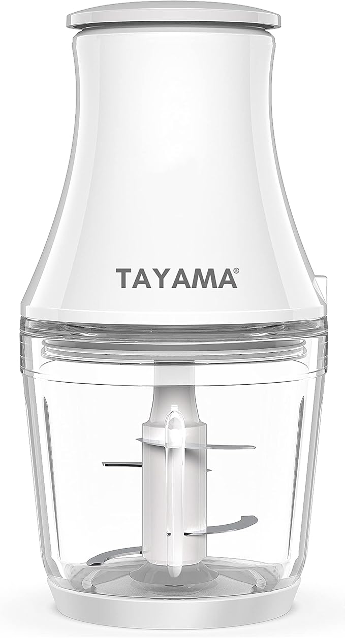 TAYAMA 2.5 Cup White 200W Mini Chopper 4-Layer Blade Food Processor, Medium