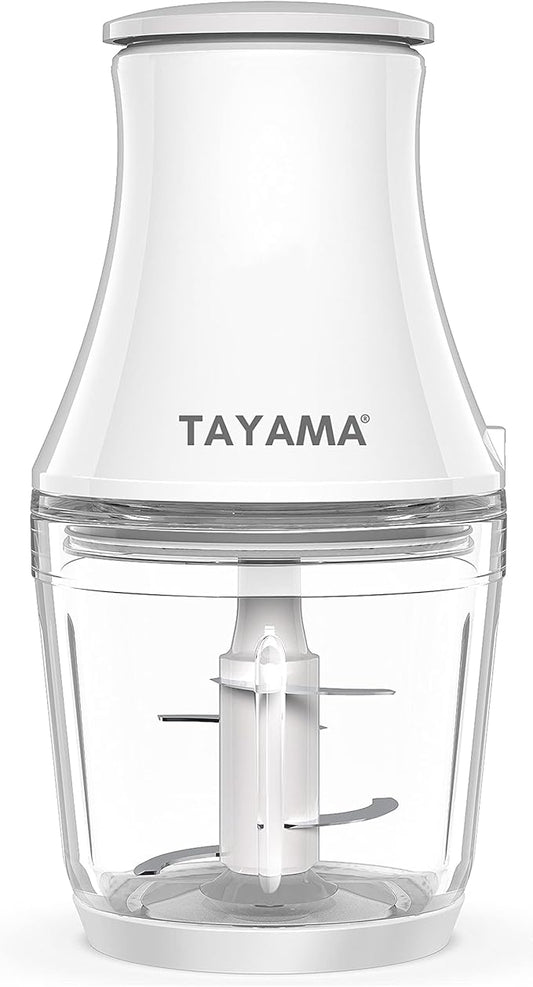 TAYAMA 2.5 Cup White 200W Mini Chopper 4-Layer Blade Food Processor, Medium