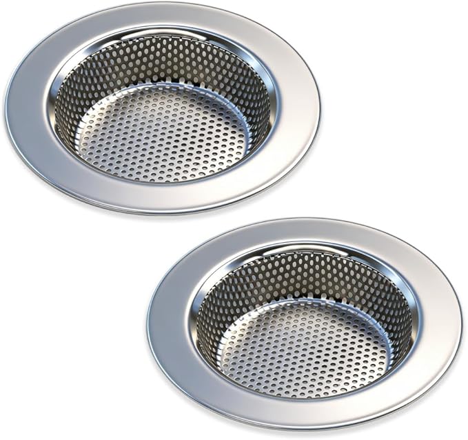 Seatery 2PCS Kitchen Sink Strainers, Sink Drain Filter, Sink Basket Strainer, 4.5 Inch Stainless Steel Sink Drain Strainer, Food Scraps Catcher for Kitchen