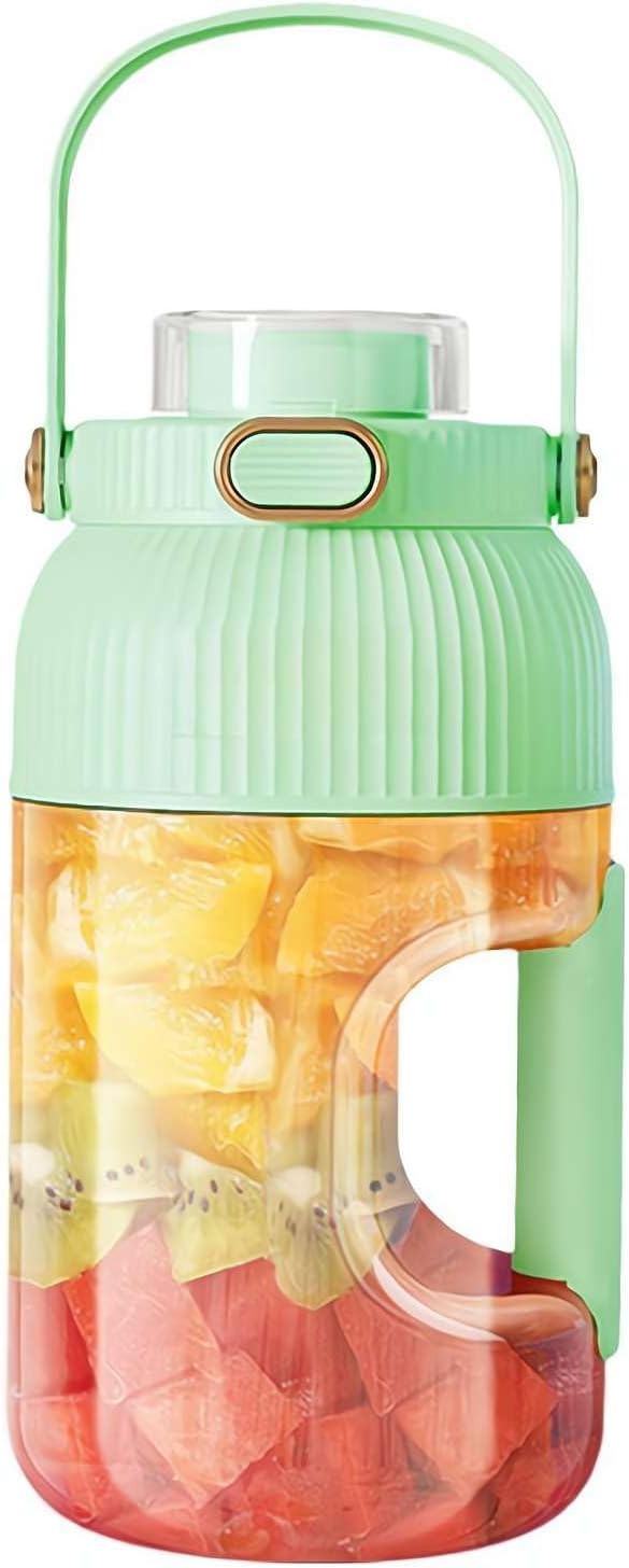 Portable Blender,On the Go Blender,Multifunctional Juicer Cup with Digital Display,Fresh Juice Portable Blender for Smoothies or Shakes,Wireless USB Rechargeable Fruit Blender for Outdoor (Green3)