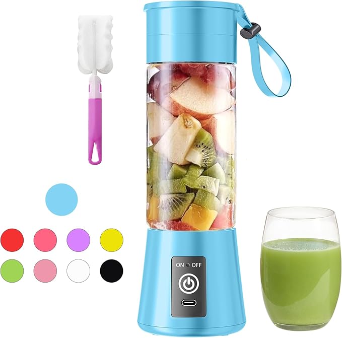Cordless Portable Personal Size Blender - 2026 Upgraded New Blender for Shakes and Smoothies with 13 Oz BAP Free Juice Cup, USB Rechargeable Freshly Squeezed for Picnic/Sports