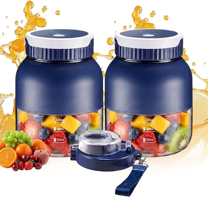 Portable Wireless Juicer Cup, 2026 New Personal Blender, Portable Juice Blender for Outdoor Use, Rechargeable Mini Blending for Travel, Fruit Juicer Cup for Office Workers (2)