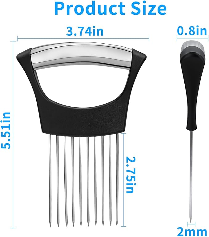 Onion Slicer Holder, with Protective Case, Stainless Steel Onion Cutter Tool for Kitchen, Meat, Lemon, Potato, Tomato, Avocado & Egg, Vegetable & Fruit Slicing Assistant