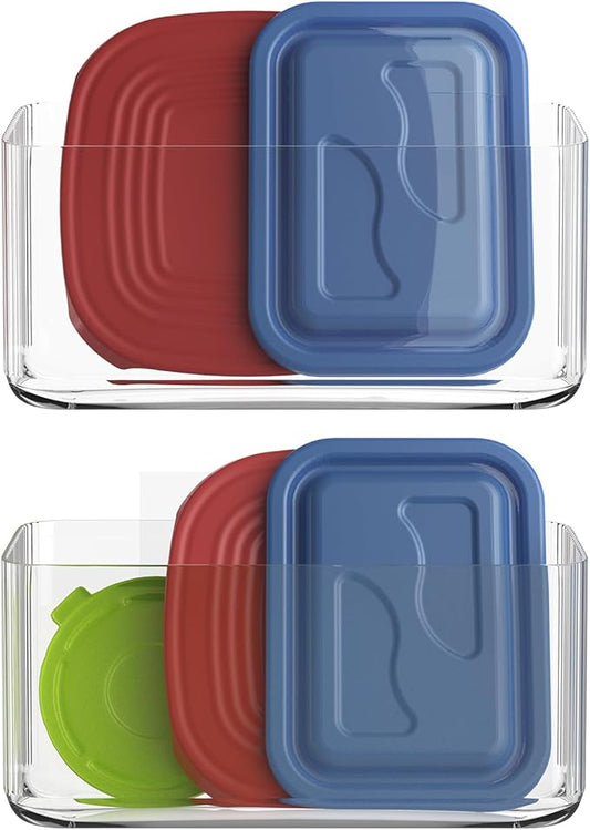 2 Pack Over Cabinet Organizer Storage Lid Organizer Caddy Space Saver No