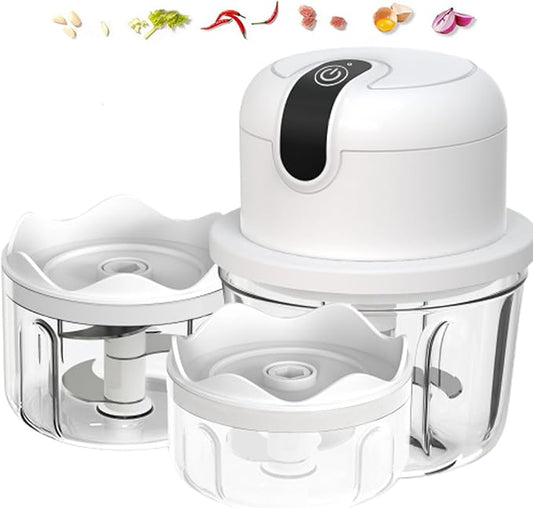 White 3 CUP Electric mini garlic crusher