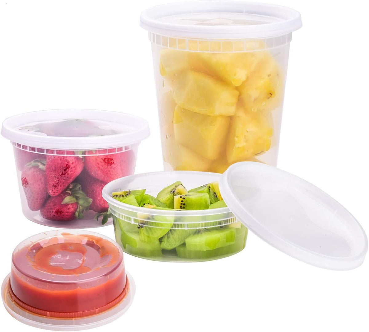 [8 oz,16oz,32oz,48Sets,16Sets each size Plastic food storage containers with lids airtight,BPA Free,Microwave/Dishwasher/Freezer Safe