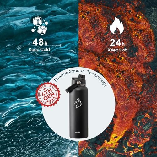 Triple Wall Vacuum Water Bottle with Dust-Proof Straw & Spout Lids