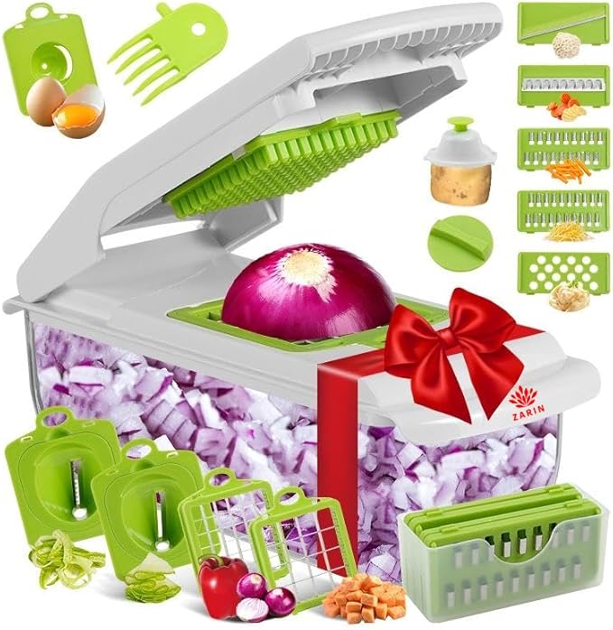 ZARIN 18-in-1 Vegetable Chopper & Slicer, Multi-Function Food Prep Tool for Cutting, Dicing & Slicing Vegetables, Kitchen Gadget