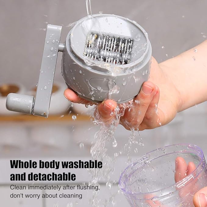 Manual Nut Grinder, Portable Nut Chopper Hand Crank for All Nuts Walnut Pecans, Food Chopper Garlic Cutter Hand Held Food Shredder Cutter Mincer Blender Kitchen Tool(Grey)