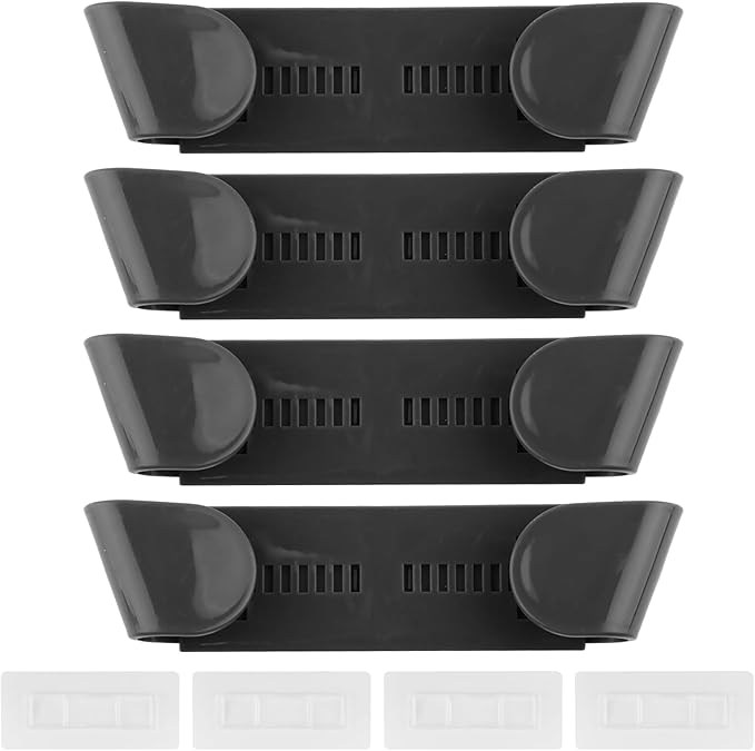 Universal Pot Lid Holder Organizer, 4 Pack Adjustable ABS Rack for Cabinet or Wall Mount, No Drill Extendable Holder for Pan Lids and Cutting Boards，Fits 6" to 13"