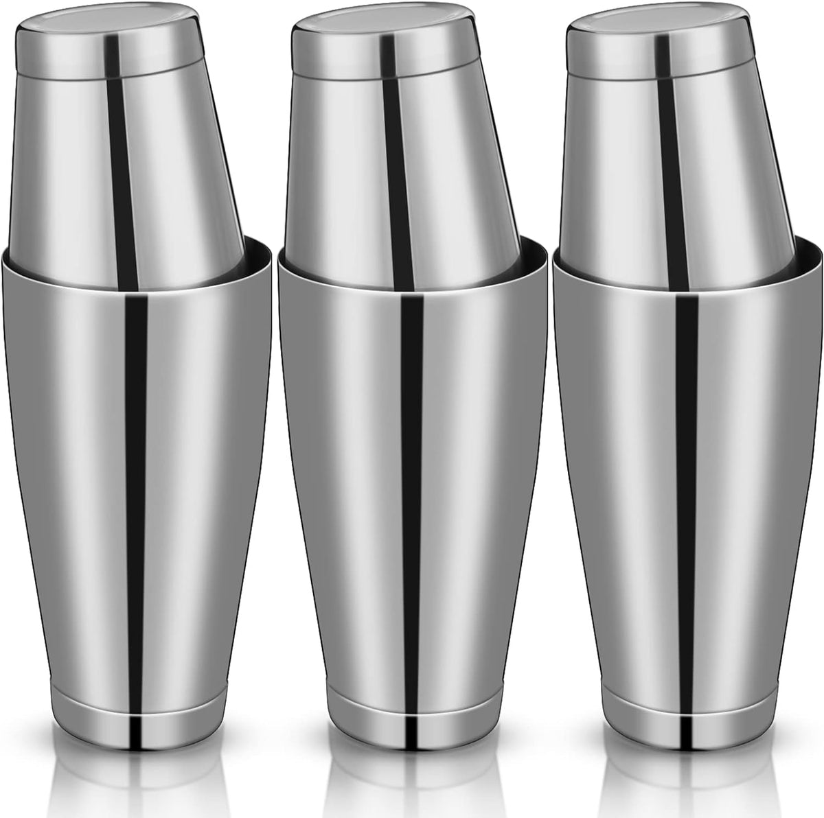 6 Pcs Shakers Bartending Boston Cocktail Shaker, Silver