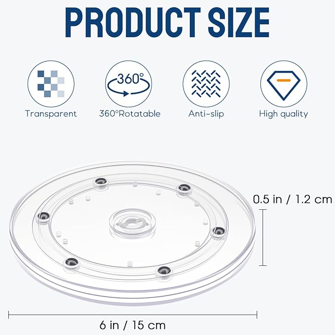 6 inch Small Lazy Susan, Lazy Susan Turntable for Cabinet