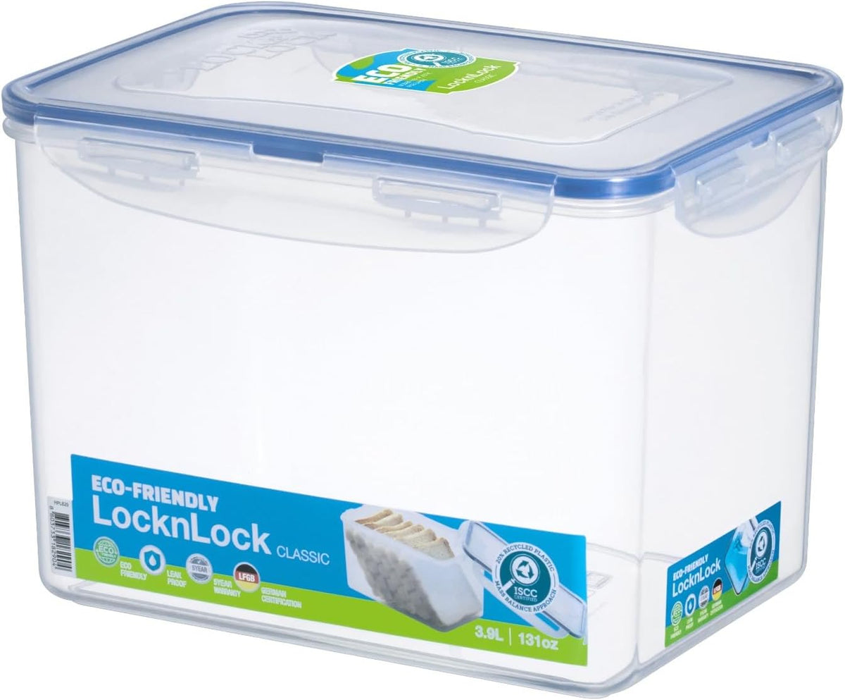 Easy Essentials Food lids/Pantry Storage/Airtight containers, BPA Free, Rectangle-16.5 Cup-for Beans, Clear