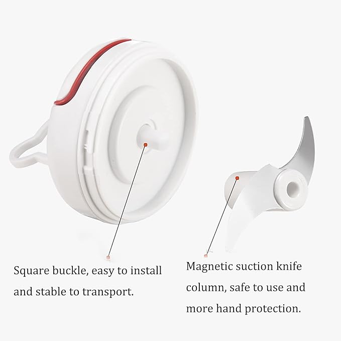 Manual Food Chopper for Vegetable Fruits Nuts Onions Garlic Ginger Chili Spice Herbs, Mini Chopper Hand Pull Mincer Blender Mixer Food Processor, Hand Pull String Portable Choppers Cutter with Handle