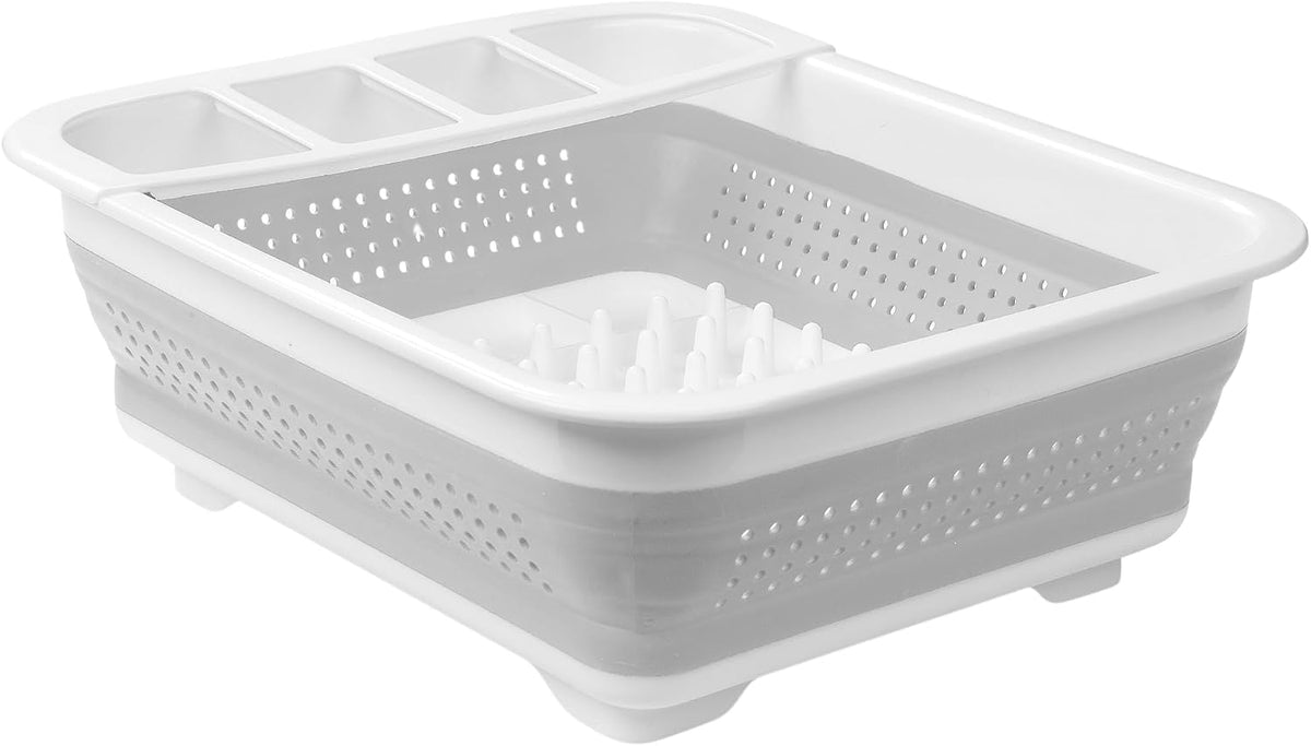 Sink Collapsible Dish Rack, White
