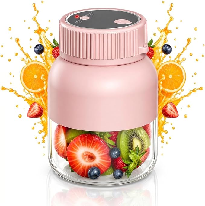 Portable Wireless Juicer Cup, 2026 Upgraded 28 Oz Electric Juicer Cup with 38-Blades, Dual Lid Compact Travel Drinking Cup, Rechargeable USB-C Personal Blender for Fruits & Vegetables (Pink+Grenn)