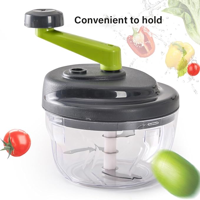 Hand Crank Food Processor Efficient Manual Vegetable Chopper Dishwasher Safe Container Fast Meal Prep Hand Crank Food Processor