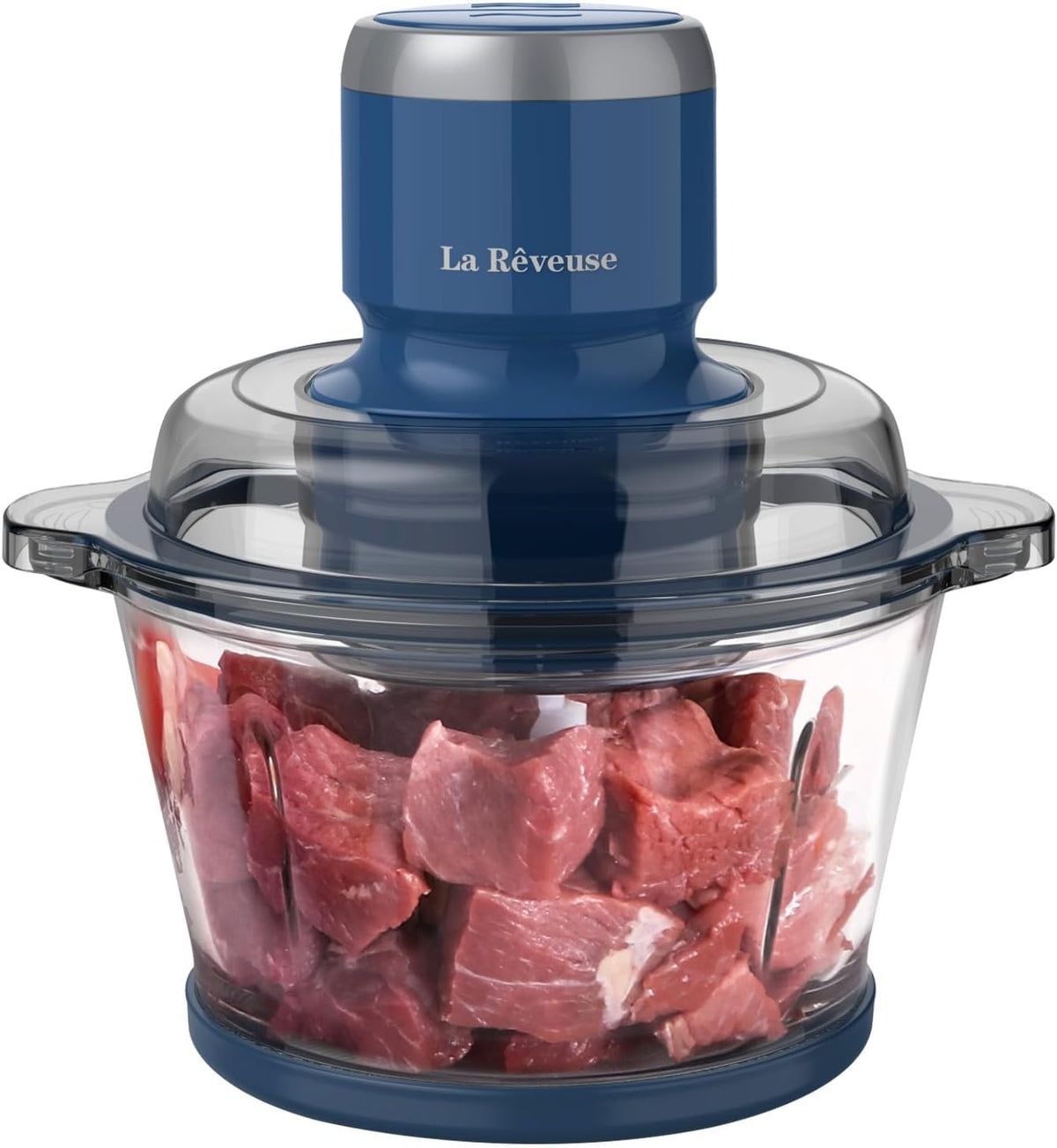 Electric Food Processor, 7-Cup Food Chopper Glass Bowl, Blue
